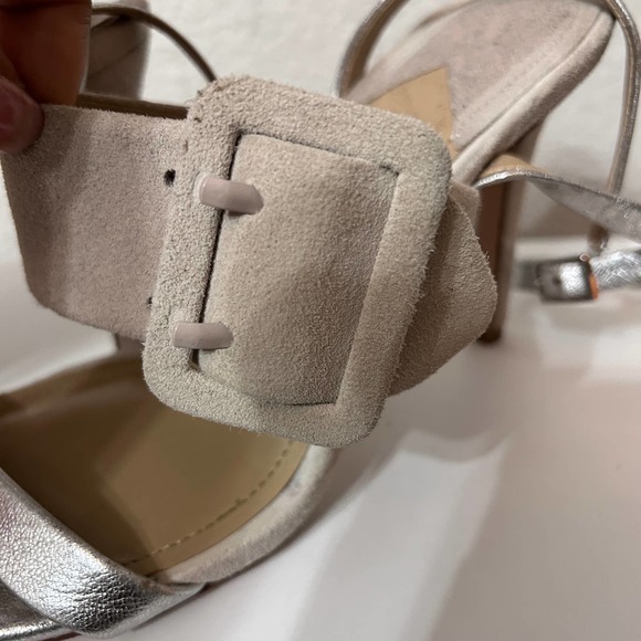 Enzo Angiolini Suede and Metallic Sandal Mixed Media Suede Leather Size 8 - Picture 6 of 9